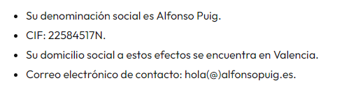 Datos identificativos del titular