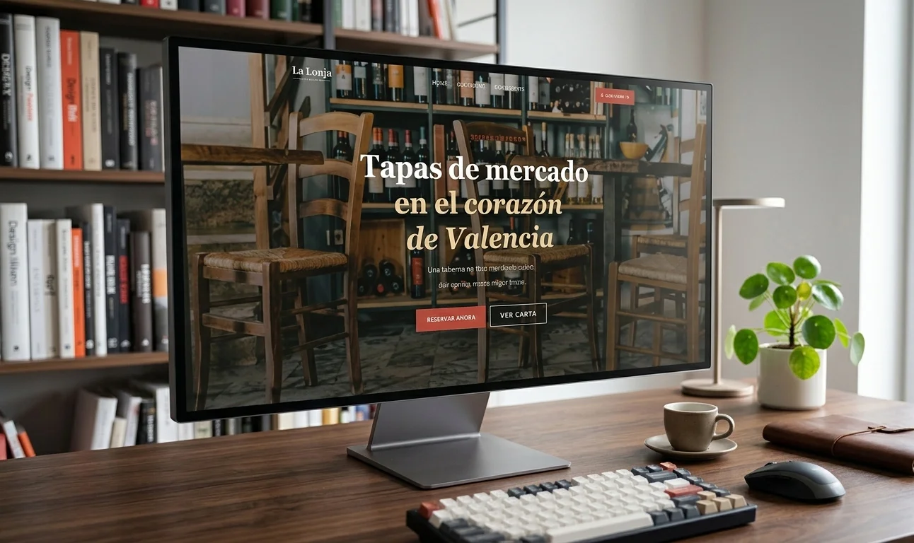 Vista general de la web de Taberna La Lonja